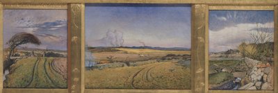 Spring in Halland (Three Paintings in a Frame Sculpted by the Artist) by Nils Kreuger
